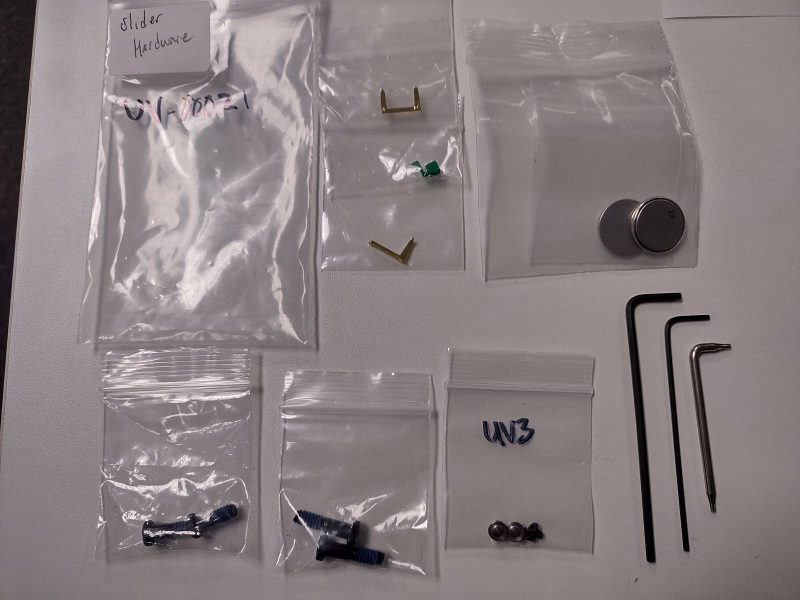 Spare hardware for UV Slider™