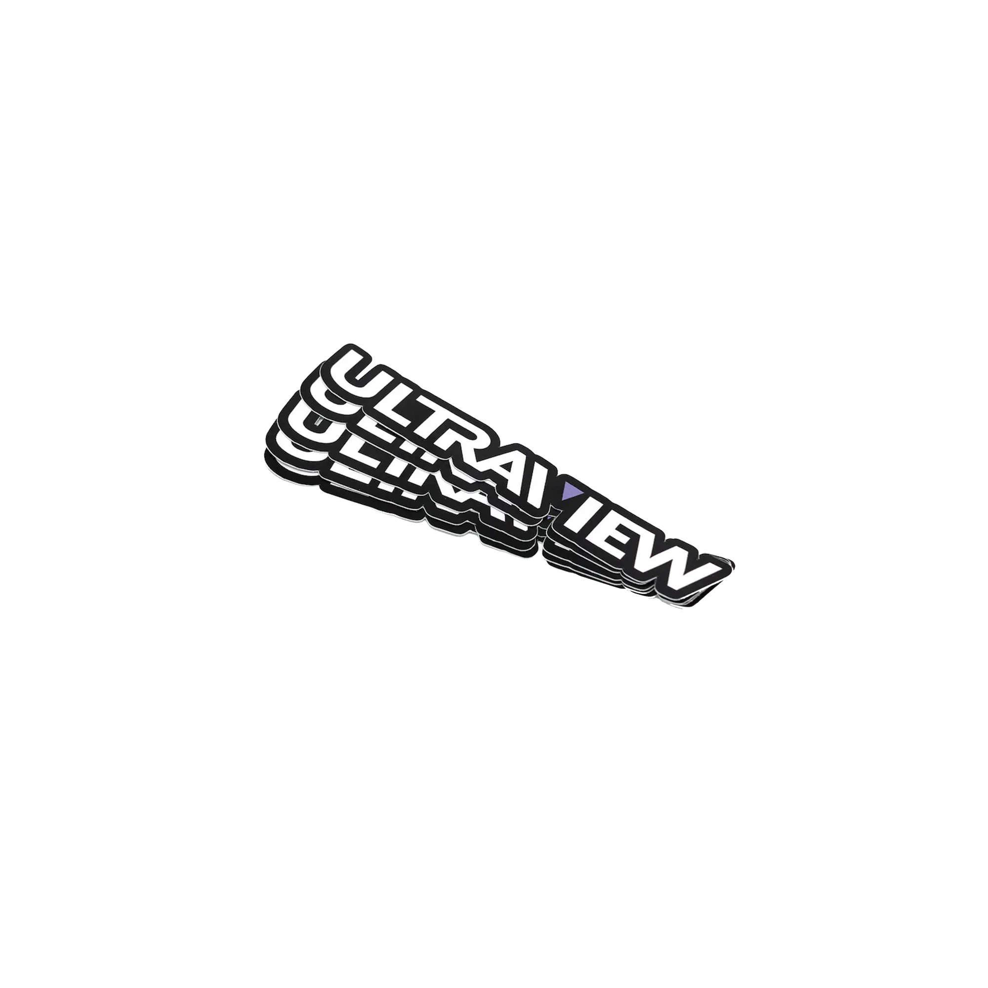 Ultraview UV Sticker Kit with five black and white vinyl logo stickers for bows, stabilizers, laptops, or trucks