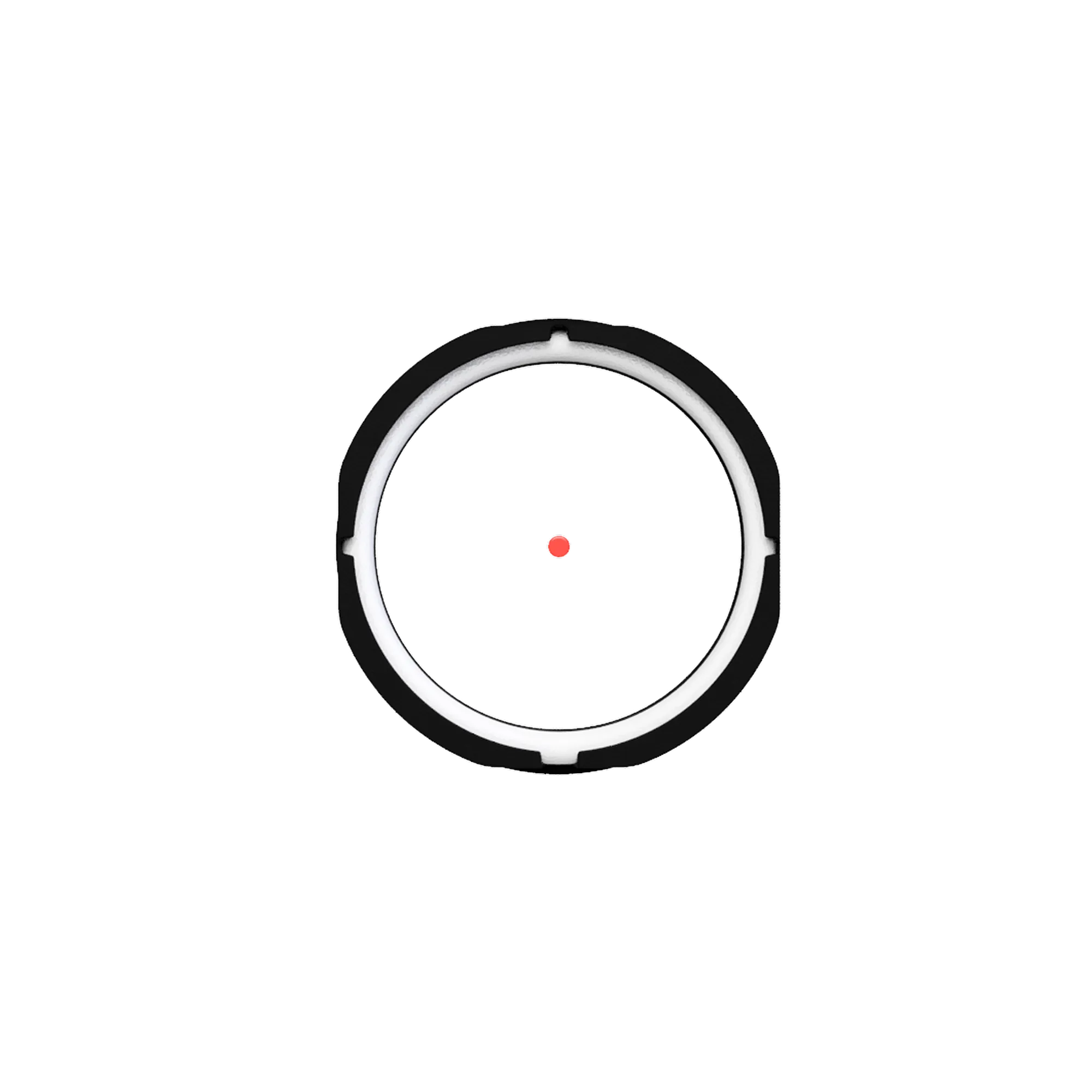 Front view of UV3XL™ SE Lens Cartridge featuring white lens housing and centered green dot for precise aiming.