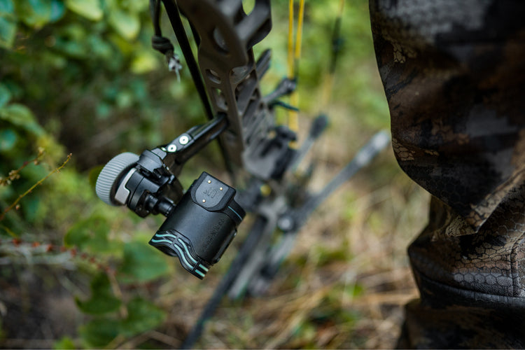 Top down view of the UV Slider™ installed on a Mathews Bow