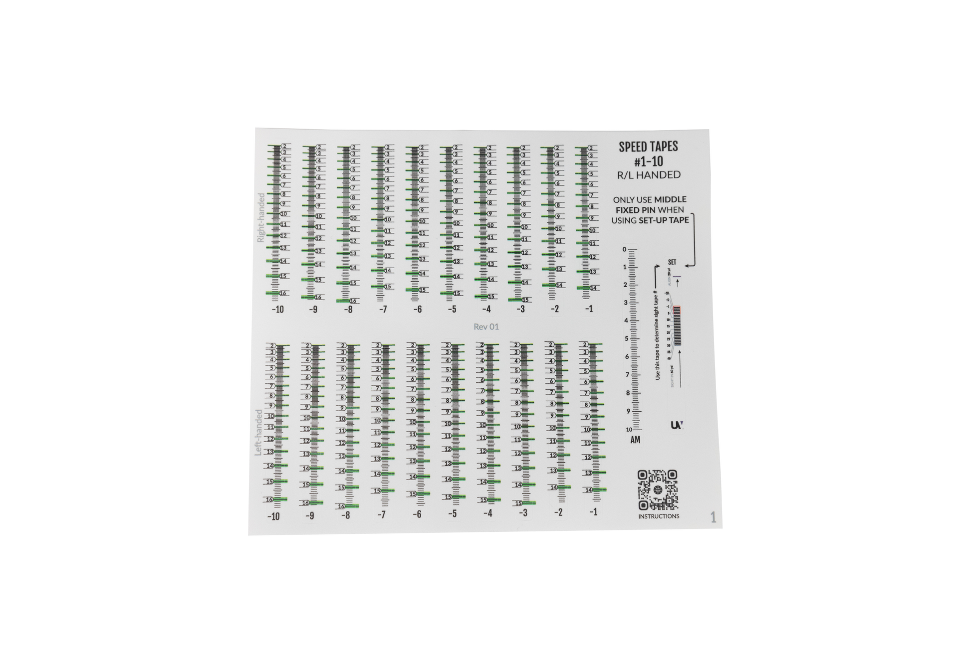 UV SLider™ Speed tape sheet
