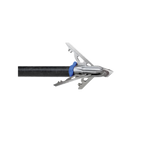 G5 Deadmeat V2 broadhead deployed on arrow shaft showing rear-deploying stainless steel blades