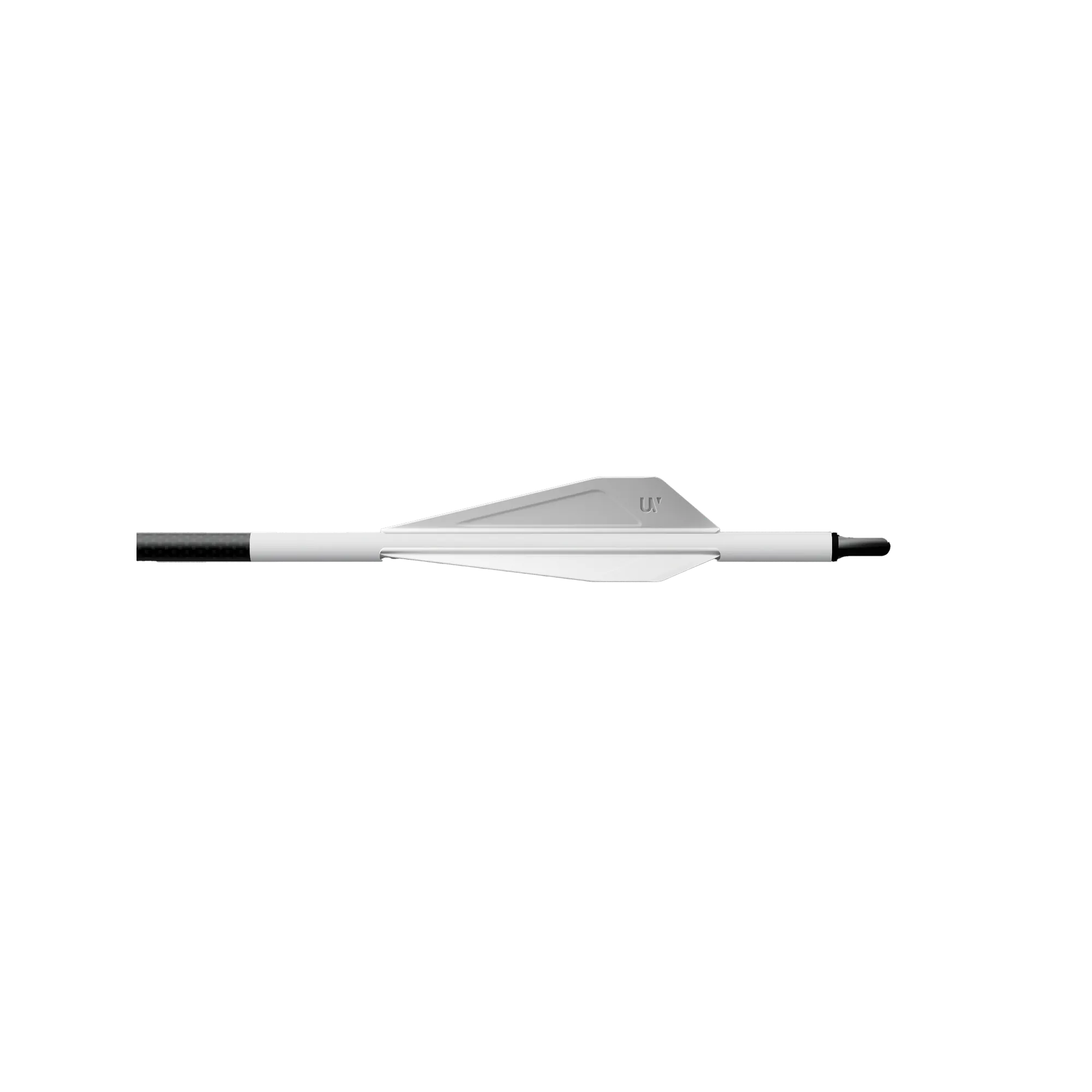 UV 1K arrow with white UV vanes and squared-end wrap displayed horizontally