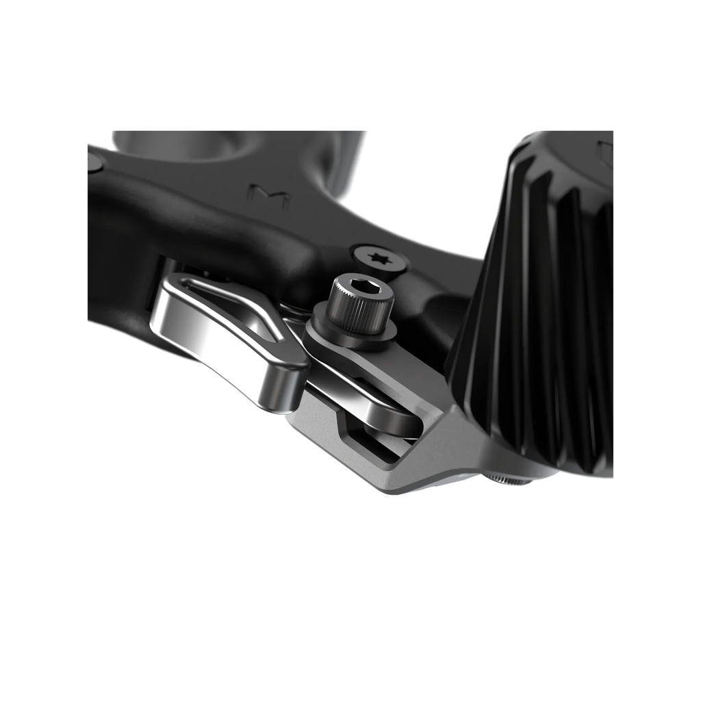 Stainless Steel UV Button™ cocking lever side view