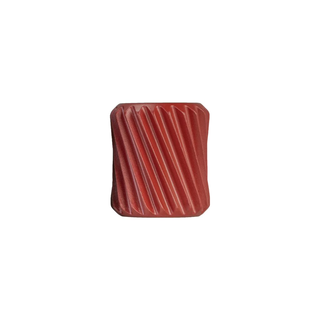 Ultraview UV Contour Knob™ in Red, textured ergonomic knob for archery thumb release adjustment

