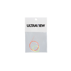 A UV Fiber Kit packaged in a plastic bag with an Ultraview branded header. The bag contains three spools of 20-inch-long fiber optics in orange, white, and green.