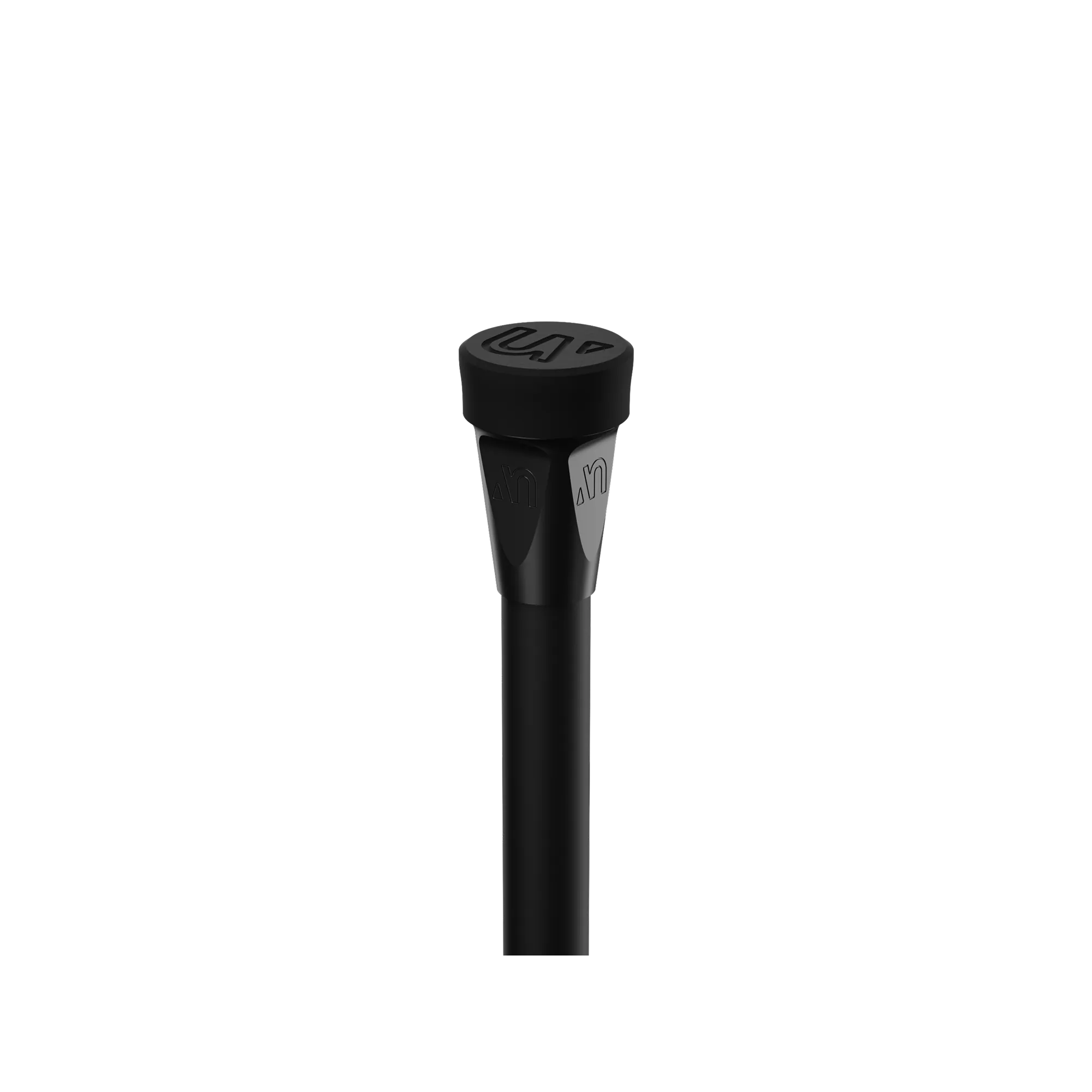 UV Hunting Stabilizer in Black with end cap attached featuring engraved UV logo for a premium finish