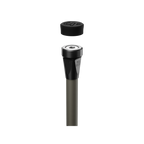 UV Hunting Stabilizer in OD Green with end cap removed showing stainless steel threaded insert for secure mounting