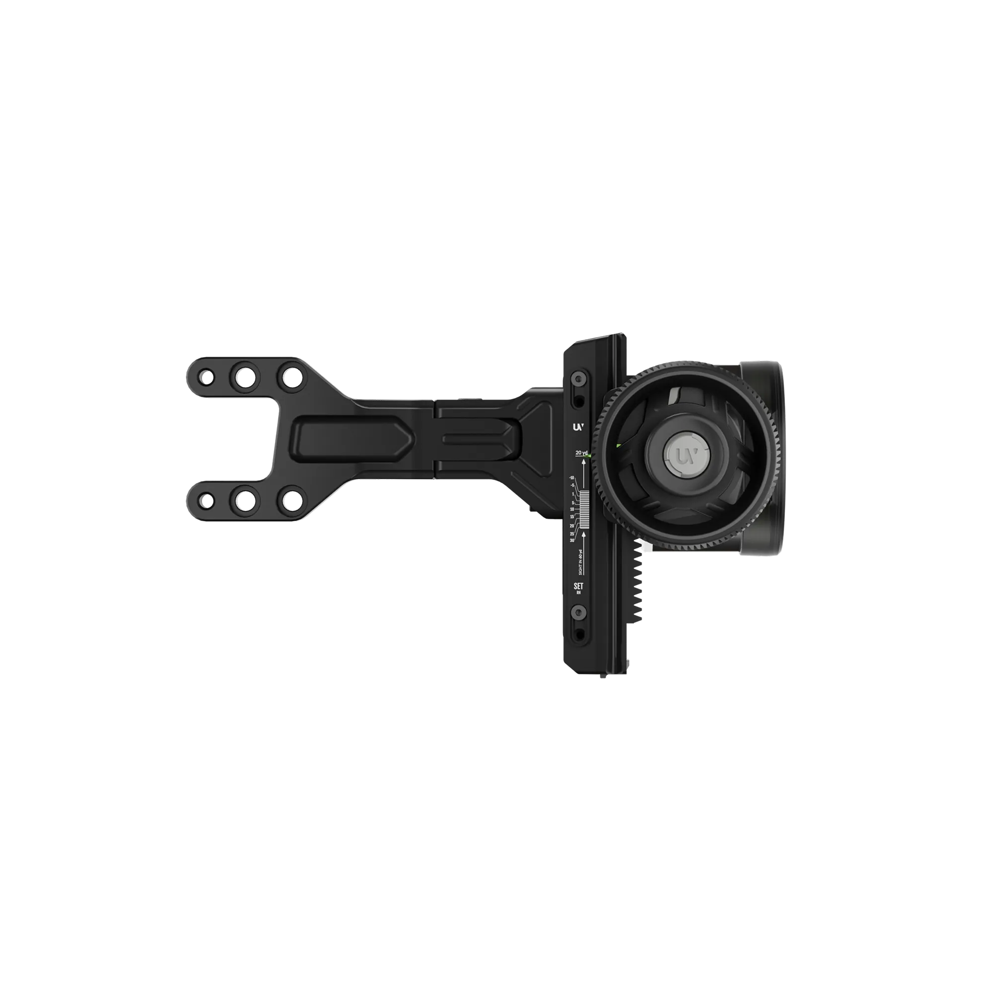 UV Slider 2 direct mount side view showing low-profile bow sight installation for streamlined archery setup