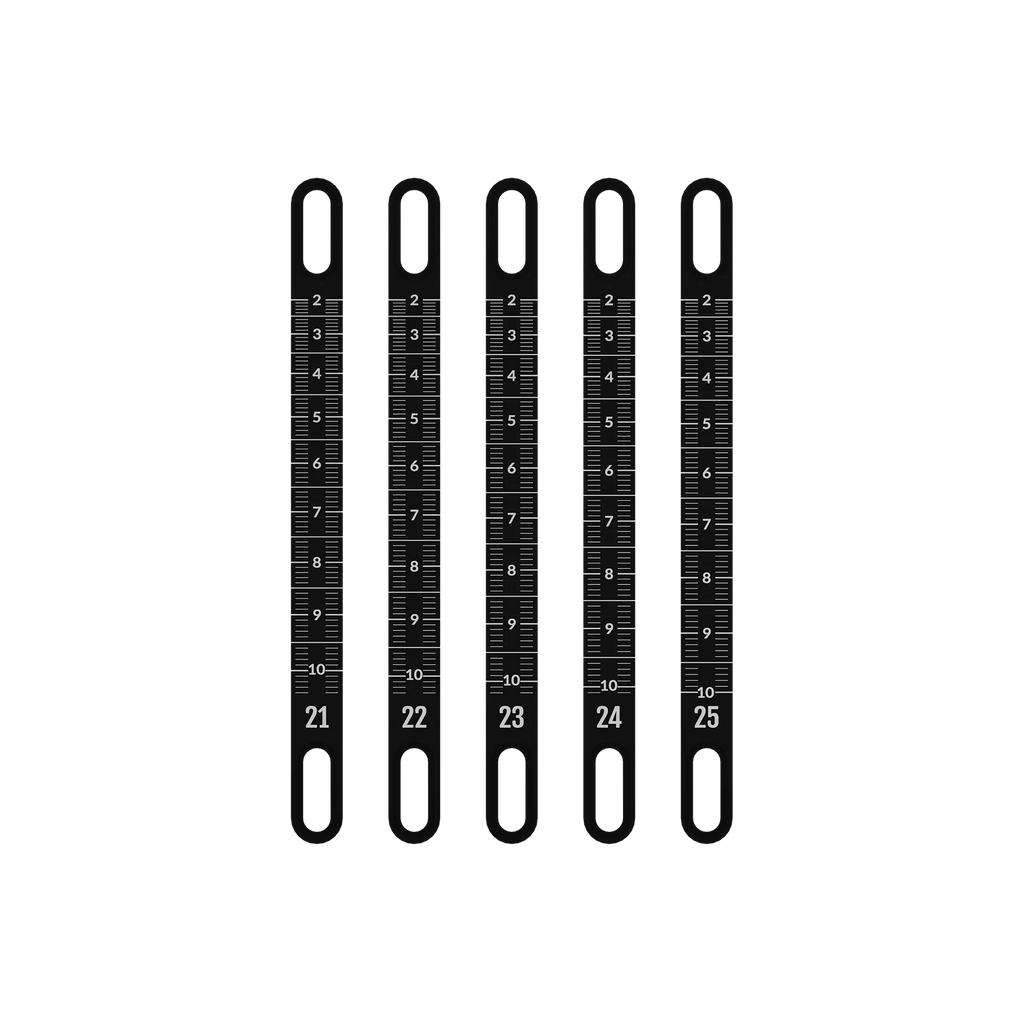 UV Slider 2 metal sight tapes #21 to #25 for fine-tuned archery sight settings