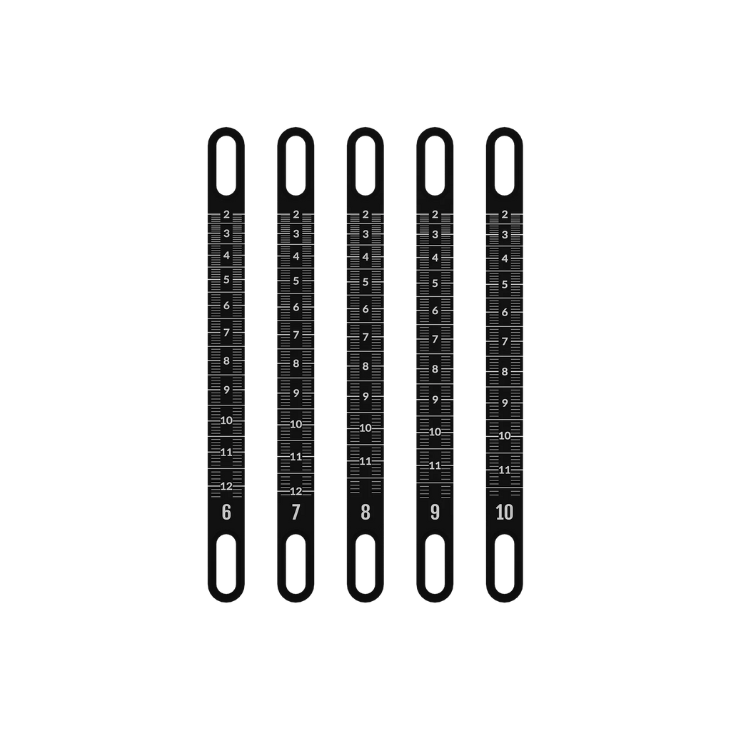 UV Slider 2 metal sight tapes #6 to #10 for accurate bow sight calibration