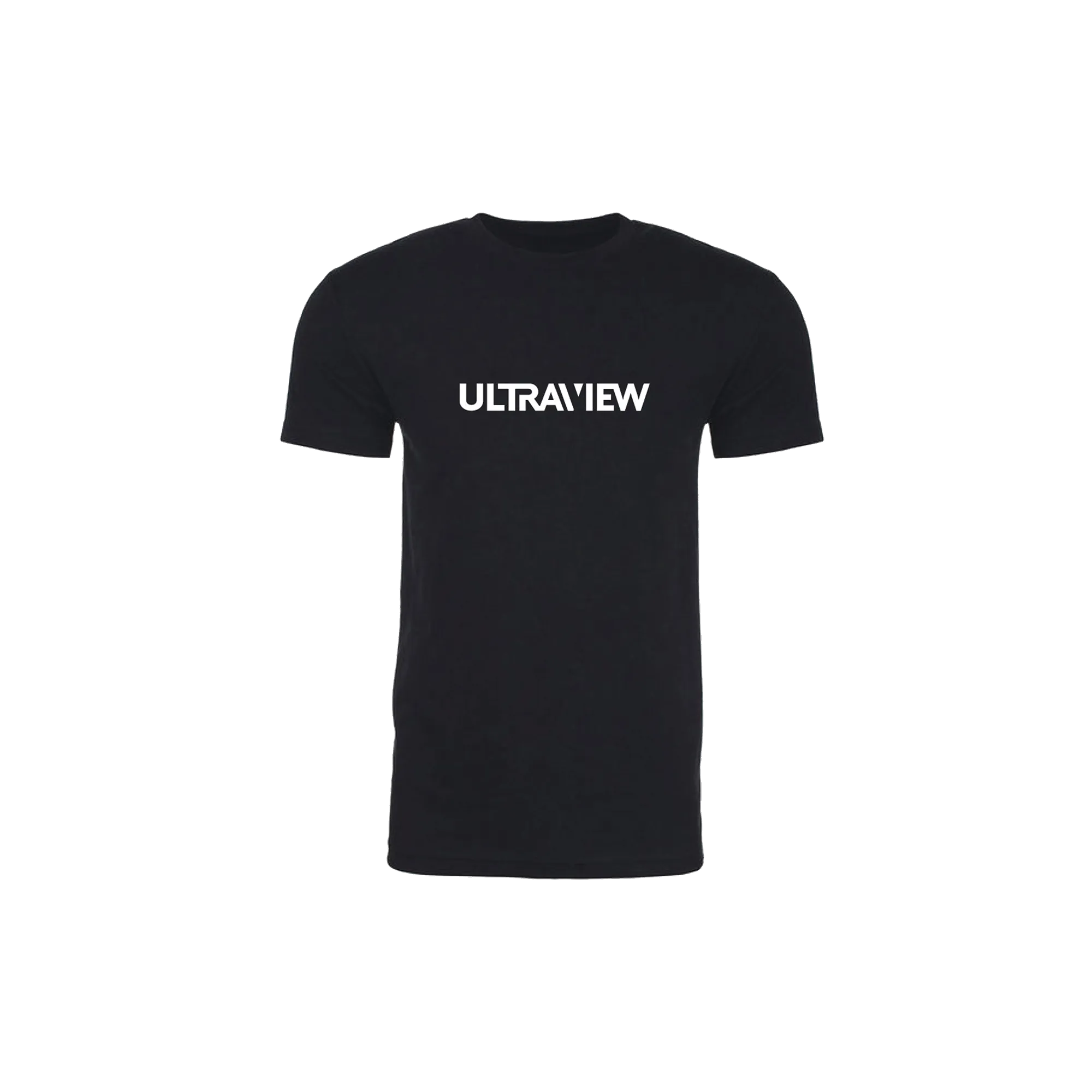 Ultraview UV Tee in Black, short sleeve cotton blend t-shirt with white Ultraview logo on chest