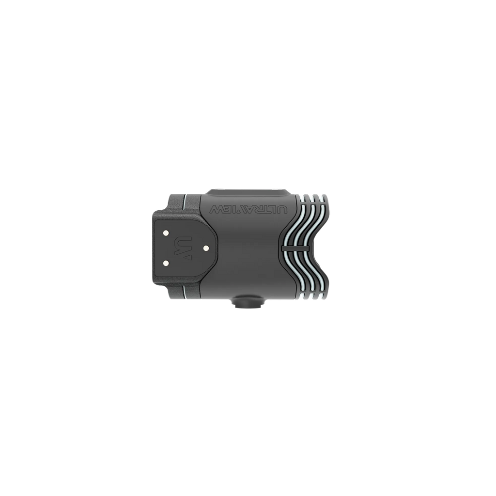 Top view of UV3™ SE archery scope showing Ultraview branding and precision light cartridge housing