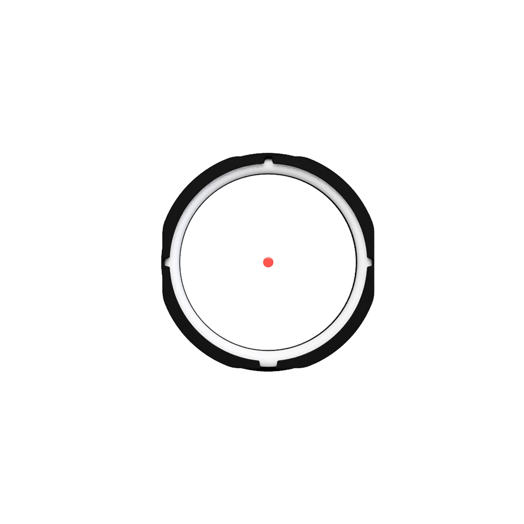 Front view of UV3XL™ SE Lens Cartridge featuring white lens housing and centered green dot for precise aiming.
