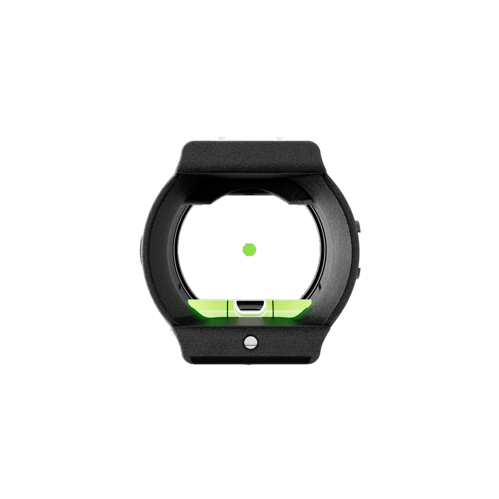 Front view of UV3XL™ SE Target Kit archery scope showing green aiming dot and bubble level