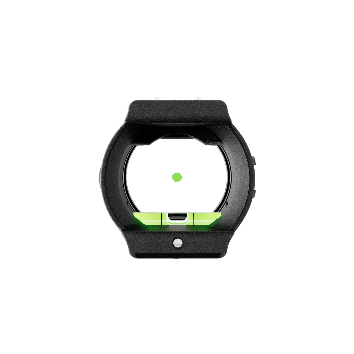 Front view of UV3XL™ SE Target Kit archery scope showing green aiming dot and bubble level