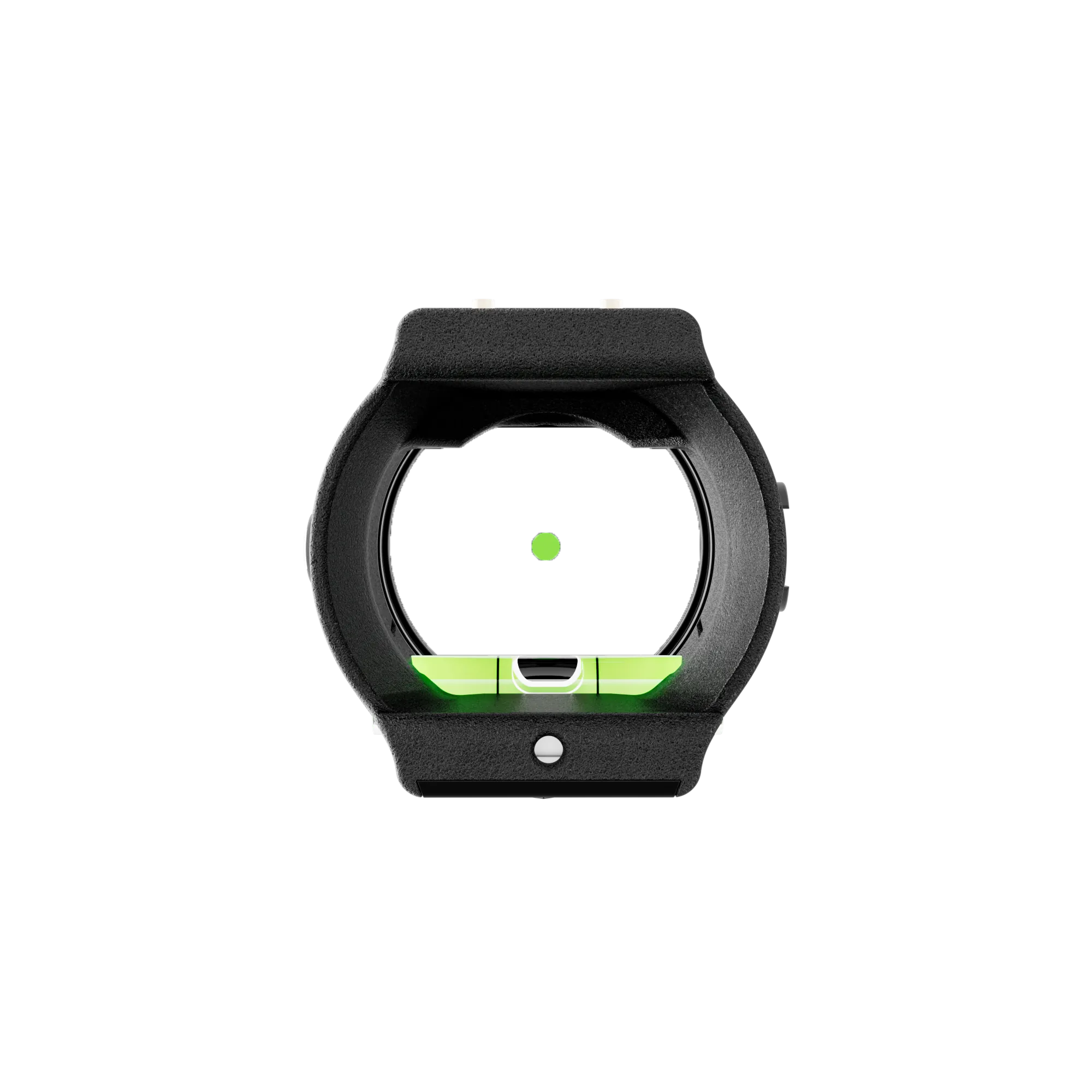 Front view of UV3XL™ SE Target Kit archery scope showing green aiming dot and bubble level